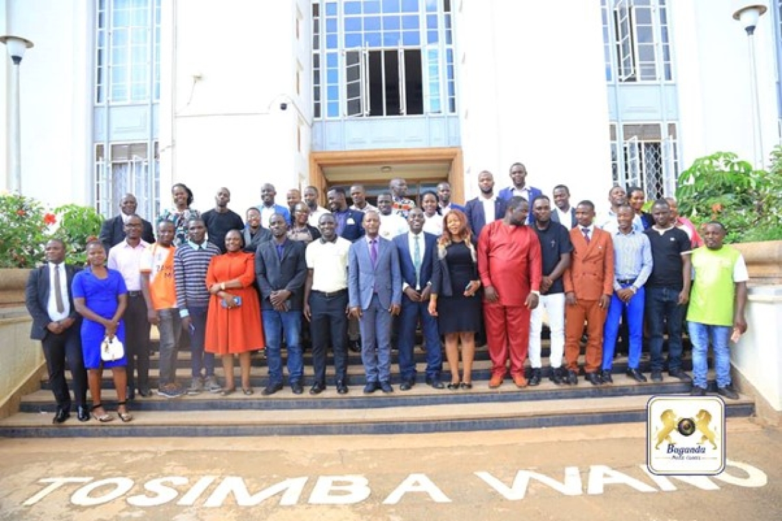 Hon. Serwanga with youth leaders at Bulange, Mengo Hon. Serwanga with youth leaders at Bulange, Mengo